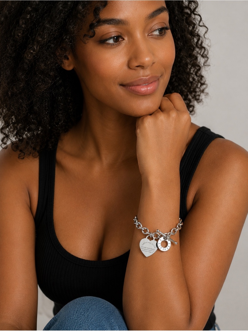 Proverbs 4:23 Silver Stainless Steel Heart Bracelet